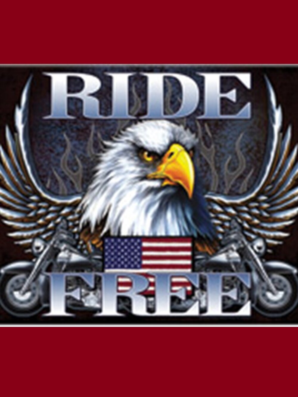 Motorcycle "RIDE FREE" 16" wide x 12"tall Tempered Glass Cutting Board 784-C
